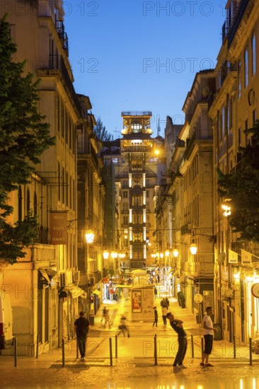 The most famous lift in Portugal Elevador do Município or Elevador da Biblioteca and Elevador de S. Julião, Lisbon, District of Lisbon, Portugal