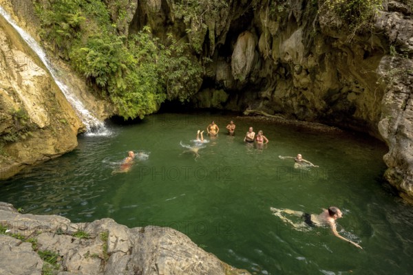 Small bathing lake in the Valle de los Ingenios with tourists, Trinidad, Cuba, Sancti Spíritus, Cuba