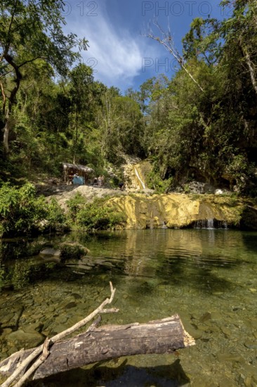 Small bathing lake in the Valle de los Ingenios with tourists, Trinidad, Cuba, Sancti Spíritus, Cuba, Villa Clara