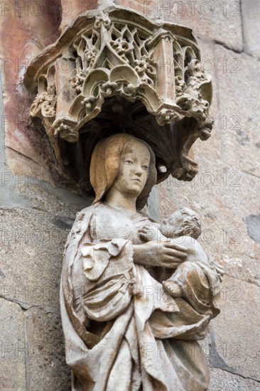 Nossa Sebhora do keite, the symbol of Braga, The nursing Mary with the baby Jesus, Braga, Braga district, Portugal, Europe, aerial view, birds-eyes view, Travel, travel photography