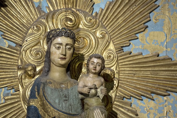 Mary with Jesus Altar, Da Sé Cathedral, Barredo Quarter, UNESCO World Heritage Site, Oporto, Porto District, Portugal, Europe, aerial view, birds-eyes view, Travel, Travel Photography