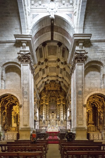 Chancel, Da Sé Cathedral, Barredo Quarter, UNESCO World Heritage Site, Oporto, Porto District, Portugal, Europe, aerial view, birds-eyes view, Travel, Travel Photography