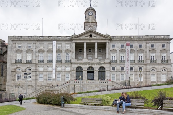 Stock Exchange Palace, Palácio da Bolsa, Oporto, Porto District, Portugal, Europe, aerial view, birds-eyes view, Travel, travel photography