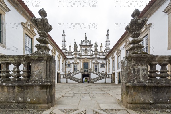 Casa de Mateus, palace with large gardens, Vila Real, Vila Real district, Portugal, Europe, aerial view, birds-eyes view, Travel, travel photography