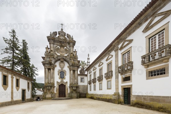 Casa de Mateus, palace with large gardens, Vila Real, Vila Real district, Portugal, Europe, aerial view, birds-eyes view, Travel, travel photography