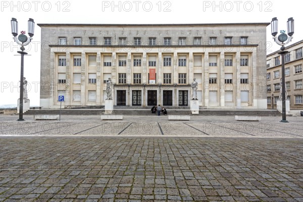Fakuldade de Letras, University of Coimbra, Coimbra, District of Coimbra, Portugal, Europe, aerial view, birds-eyes view, Travel, travel photography