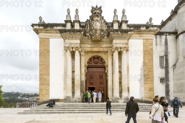 Biblioteca Joanina, historical university library, University of Coimbra, Coimbra, Coimbra district, Portugal, Europe, aerial view, birds-eyes view, Travel, travel photography