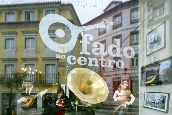 Fado singer in a cultural centre, Coimbra, Coimbra district, Portugal, Europe, aerial view, birds-eyes view, Travel, travel photography