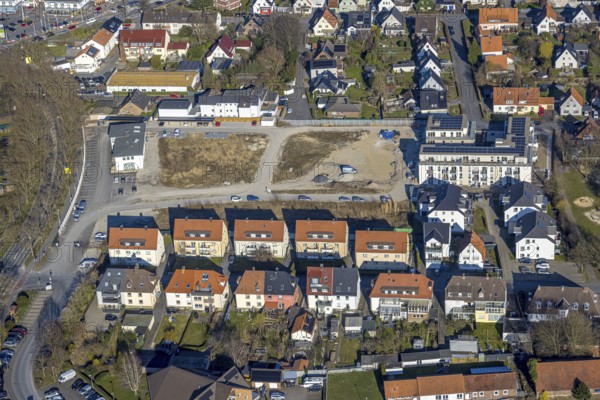 Aerial view, residential area between Elfser Weg and Riga-Ring, construction site Coca-Cola wasteland with new construction of rental flats neighbourhood on Briloner Straße, Soest, Soester Börde, North Rhine-Westphalia, Germany, architecture, structure, view, construction work, building area, building site, building plots, building cranes, building project, building site, construction, Briloner Straße, Coca-Cola wasteland, DE, roofs, Elfser Weg, development, Europe, spring weather, buildings, property tax, land, houses, property, real estate, infrastructure, landscape, aerial view, aerial photography, aerial photography, rental flats, neighbourhood, perspective, quarter, Riga-Ring, city, urban planning, streets, urban, daytime, overview, environment, urbanisation, traffic, bird's-eye view, residential complex, living and life, residential area, residential building, residential quality, residential quarter, living space, housing estate, residential district, birds-eyes view, european, ...