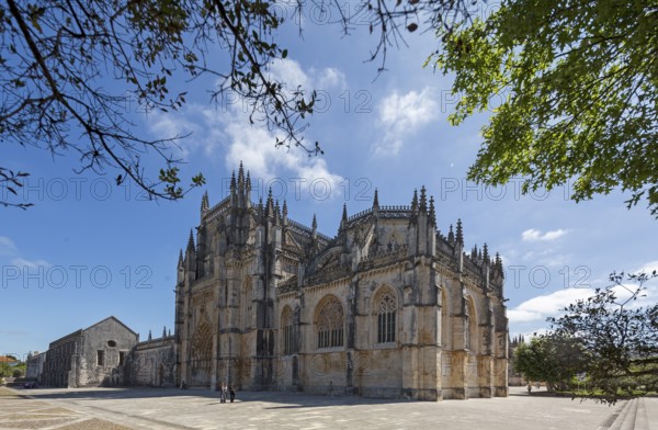 Monastery of Santa Maria da VitÃüria, UNESCO World Heritage Site, Monastery Church of Batalha, Mosteiro da Batalha, Batalha, Leiria District, Portugal, Europe, aerial view, birds-eyes view, Travel, Travel Photography