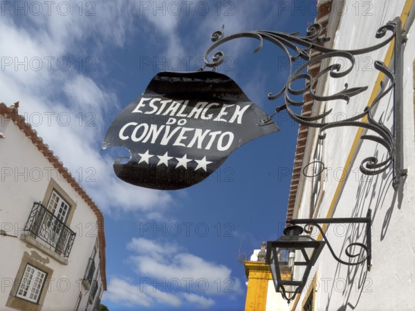 Former monastery becomes a hostel Hotel, picturesque small town Obidos, Ãbidos, Leiria district, Portugal, Europe, Óbidos, aerial view, birds-eyes view, Travel, Travel photography