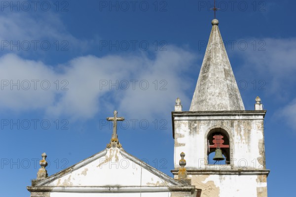 Church of Santa Maria, picturesque small town of Obidos, Ãbidos, Leiria district, Portugal, Europe, Óbidos, aerial view, birds-eyes view, Travel, travel photography