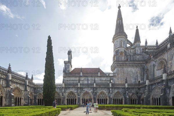 Monastery of Santa Maria da VitÃüria, UNESCO World Heritage Site, Cloister, Monastery Church of Batalha, Mosteiro da Batalha, Batalha, Leiria District, Portugal, Europe, aerial view, birds-eyes view, Travel, Travel Photography