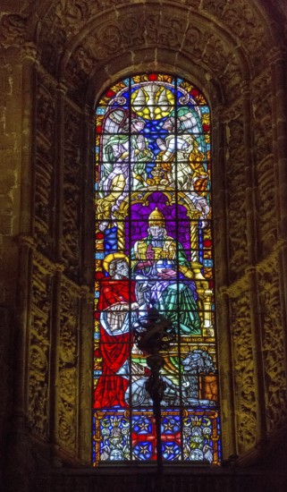 Church windows, Mosteiro dos Jerónimos, UNESCO World Heritage Site, Lisbon, Lisbon District, Portugal