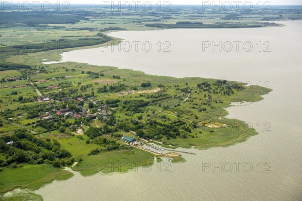 Osieki, Ostkehmen, Baltic Sea coast, Warmian-Masurian Voivodeship, Województwo zachodniopomorskie, Poland, Województwo zachodniopomorskie, PL, Europe, aerial photo, birds-eyes view, aerial photograph, aerial photography, overview, bird's eye view, northern Poland