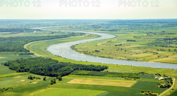 Malbork, river Nogat, south-west of the city of Marienburg, pomorskie, Poland, Matowy Male, Baltic Sea coast, PL, Europe, aerial view, birds-eyes view, aerial photography, aerial photography, overview, bird's eye view, northern Poland