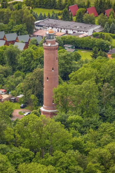 GÄ...ski, lighthouse, Baltic Sea coast, Wojewóüdztwo zachodniopomorskie, Poland, Gaski, Województwo zachodniopomorskie, PL, Europe, aerial view, birds-eyes view, aerial photography, aerial photography, overview, bird's eye view, northern Poland