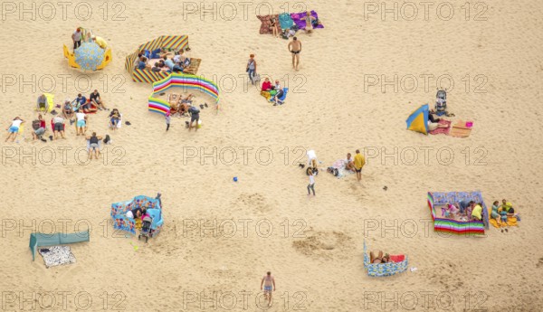 UnieÅ'cie, nest, West Pomerania, sandy beach, fishing boats, beach life, Baltic Sea coast, Województwo zachodniopomorskie, Poland, Uniescie, Województwo zachodniopomorskie, PL, Europe, aerial photo, birds-eyes view, aerial view, aerial photography, overview, bird's eye view, northern Poland
