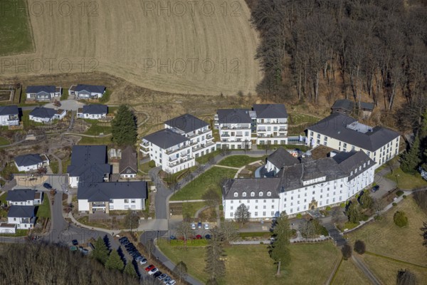 Aerial view, residential estate Osterseifen - nursing home Im Alter gut leben, Rhode, Olpe, Sauerland, North Rhine-Westphalia, Germany, retirement home, care and nursing, DE, Europe, real estate, aerial view, aerial photography, aerial photography, care facility, retirement home, retirement residence, retirement home, senior centre, overview, bird's eye view, residential complex, living and living, residential area, quality of living, residential quarter, residential estate, residential area, birds-eyes view, overview
