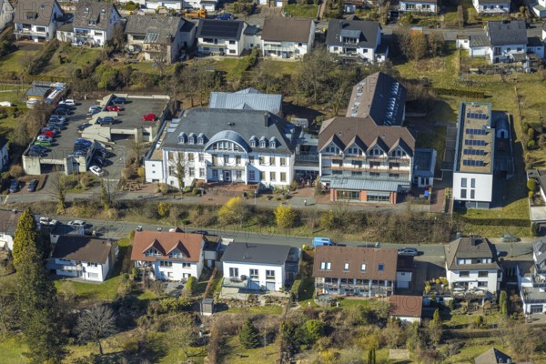 Aerial photo, First German Bakers' College Olpe - Akademie Deutsches Bäckerhandwerk WEST e.V., training centre, Olpe town, Olpe, Sauerland, North Rhine-Westphalia, Germany, bakery trade, DE, Europe, college, aerial photo, aerial photography, aerial photography, school, overview, bird's-eye view, birds-eyes view, overview