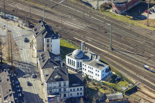 Aerial view, IGBD - Gemeinde Witten e.V., Mosque Bosniak Cultural Centre Witten, Witten, Ruhr area, North Rhine-Westphalia, Germany, DE, Europe, aerial view, aerial photography, aerial photography, location, overview, bird's-eye view, overview