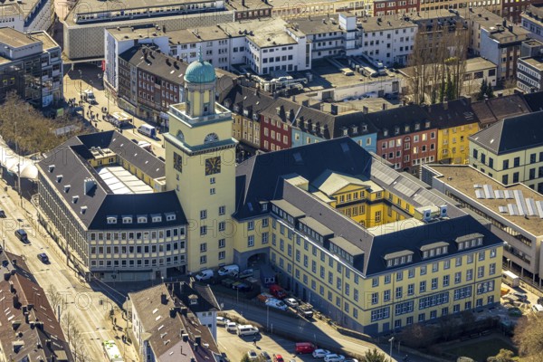 Aerial view, town hall with renovation, Witten, Ruhr area, North Rhine-Westphalia, Germany, authority, community centre, DE, Europe, aerial view, aerial photography, aerial photography, location, town hall, city administration, overview, bird's-eye view, overview