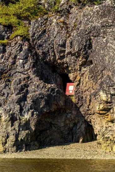 Rocky coast, cave entrance, bowøynes, Finnmark, Norway, Scandinavia, Europe, adventure trip, bowøynes, rock faces, tourism, Hurtigruten, Hurtigruten trip, cruise, coast, NOR, trip, destination, sign, sea trip, sightseeing, tourism, Norwegian, Scandinavian, touristic