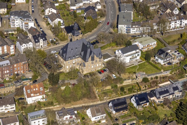 Aerial view, city administration Wetter (Ruhr) authority, Wetter, Ruhr area, North Rhine-Westphalia, Germany, Bürgeramt, DE, Europe, aerial view, aerial photography, aerial photography, town hall, school, city administration, overview, bird's eye view, Wetter (Ruhr), birds-eyes view, overview