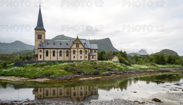 Vågan kirke, Vågan church, Kabelvåg, Nordland, Norway, Scandinavia, Europe, adventure travel, place of worship, tourism, religious community, place of worship, Hurtigruten, Hurtigruten voyage, Kabelvåg, church, parish, denomination, cruise, Lofoten, NOR, travel, destination, religion, sacral building, sea voyage, sightseeing, tourism, Norwegian, Scandinavian, touristic