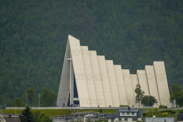 Ice Sea Cathedral, Tromsø, Troms, Norway, Scandinavia, Europe, adventure travel, place of worship, sloping roof, tourism, place of worship, Grimsholm ship, sacred site, Hurtigruten, Hurtigruten voyage, Ishavskatedralen, church, parish, cruise, NOR, travel, destination, religion, ship, sea voyage, sight, sightseeing, tourism, Tromsdalen kirke, Tromsø, landmark, Evangelical Lutheran parish church and sailor's church, Norwegian, Scandinavian, stylised ice plates, touristic