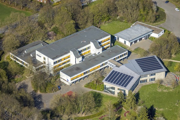 Aerial photo, Anne-Frank-Gymnasium, Werne, Ruhr area, North Rhine-Westphalia, Germany, education, educational institution, DE, Europe, grammar school, teaching institute, aerial photography, aerial photography, Münsterland, school, overview, bird's-eye view, overview