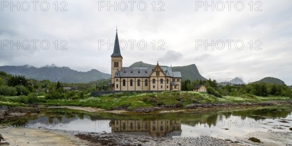 Vågan kirke, Vågan church, Kabelvåg, Nordland, Norway, Scandinavia, Europe, adventure travel, place of worship, tourism, religious community, place of worship, Hurtigruten, Hurtigruten voyage, Kabelvåg, church, parish, denomination, cruise, Lofoten, NOR, travel, destination, religion, sacral building, sea voyage, sightseeing, tourism, Norwegian, Scandinavian, touristic