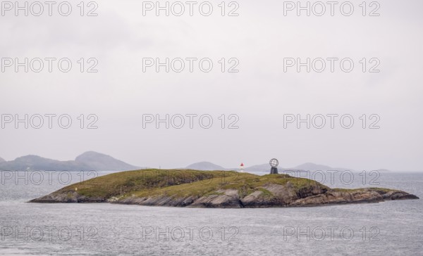 Arctic Circle Globe, Vikingen Island, Tonnes, Nordland, Norway, Scandinavia, Europe, adventure travel, tourism, globe, Hurtigruten, Hurtigruten voyage, cruise, lighthouse tip, NOR, Arctic Circle 66° 33', Arctic Circle Monument, travel, destination, sea voyage, sightseeing, sculpture, statue, tourism, Norwegian, Scandinavian, touristic