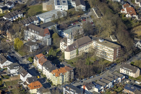 Aerial view, Town Hall and Former Convict Werl, Werl, Soester Börde, North Rhine-Westphalia, Germany, authority, DE, Europe, aerial view, aerial photography, aerial photography, town hall, sight, overview, bird's-eye view, overview