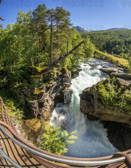 Gudbrandsjuvet canyon, Valldøla river, viewing platform, Valldal, Tafjord, Møre og Romsdal, Norway, Scandinavia, Europe, adventure trip, viewpoint, tourism, Hurtigruten, Hurtigruten trip, cruise, Møre og Romsdal, NOR, natural landscape, journey, destination, sea trip, sight, sightseeing, tourism, water canyon, Norwegian, Scandinavian, touristic
