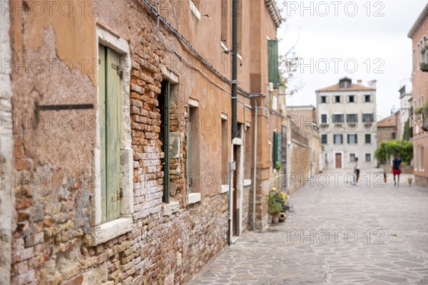 Venice, Italy - 2 September 2025: Building with old brickwork during the 82nd Venice International Film Festival