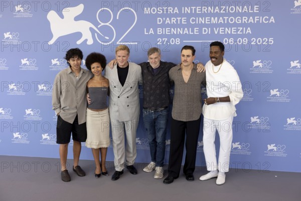 Venice, Italy - 2 September 2025: Myha'la, Gus Van Sant, Cary Elwes, Dacre Montgomery, Colman Domingo during the Photo Call of - Dead Man's Wire - during the 82nd Venice International Film Festival