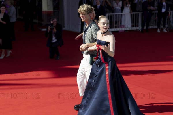 Venice, Italy - 1 September 2025: Mia Lidofsky and Amanda Seyfried during the red carpet of - The Testament of Ann Lee - during the 82nd Venice International Film Festival