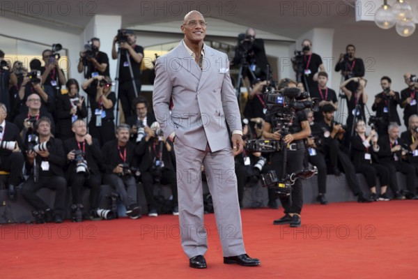 Venice, Italy - 1 September 2025: Dwayne Johnson aka The Rock during the red carpet of - The Smashing Machine - during the 82nd Venice International Film Festival