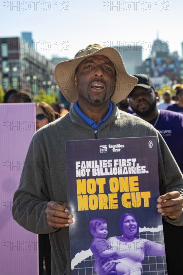 Detroit, Michigan USA - 1 September 2025 - Members of the Service Employees International Union march in Detroit's Labor Day parade