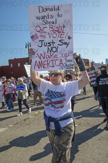 Detroit, Michigan USA - 1 September 2025 - Union members march in Detroit's Labor Day parade