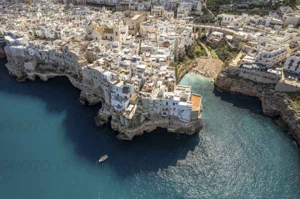 Polignano a Mare seen from above, Apulia, Italy