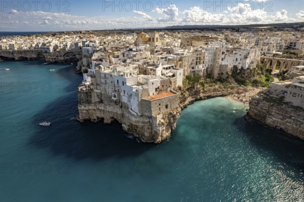 Polignano a Mare seen from above, Apulia, Italy
