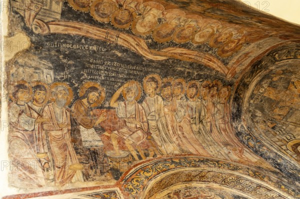 Byzantine frescoes in the church of Chiesa San Pietro, Otranto, Apulia, Italy