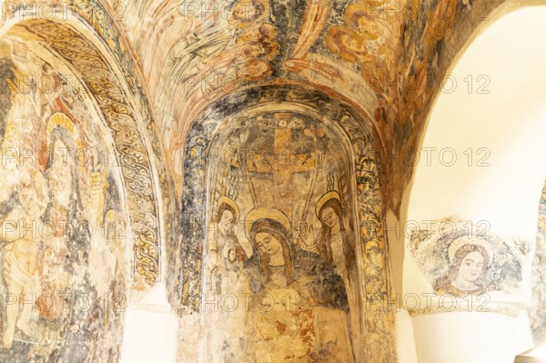 Byzantine frescoes in the church of Chiesa San Pietro, Otranto, Apulia, Italy