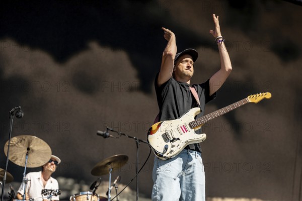 Simon Triebel, guitarist of Juli at the Superbloom Festival, day 2 at the Olympiapark, Munich, 31/08/2025