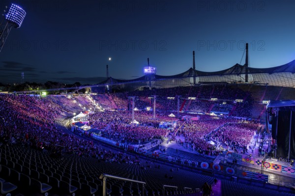 View of the Olympic Stadium at the Superbloom Festival, Day 1 in the Olympic Park, Munich, 30/08/2025
