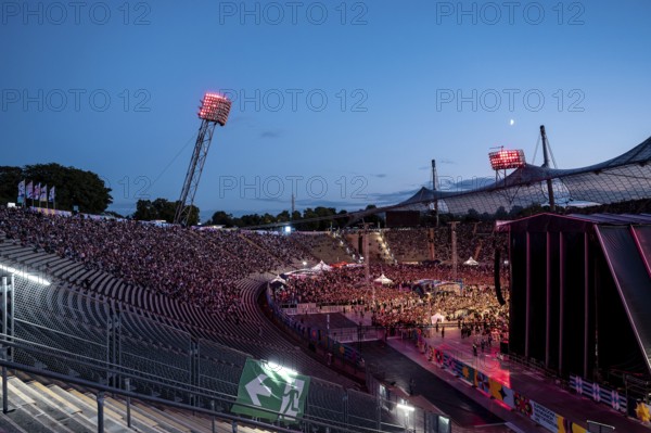 View of the Olympic Stadium at the Superbloom Festival, Day 1 in the Olympic Park, Munich, 30/08/2025