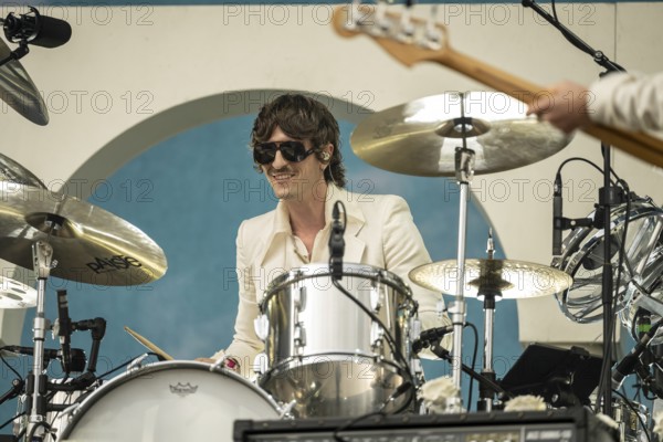 Bungo Jonas (drummer) from Roy Bianco & The Abbrunzati Boys at the Superbloom Festival, Day 1 at the Olympiapark, Munich, 30.08.2025