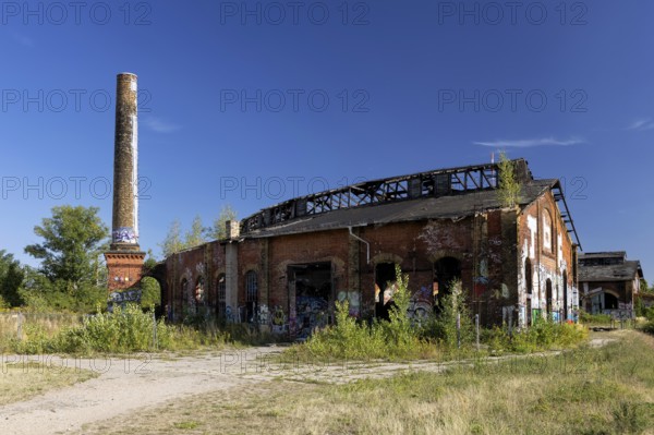 Old locomotive shed at MDR S-Bahn station, Leipzig, Saxony, Germany, 26 August 2025 < english> Old locomotive shed at the MDR S-Bahn station, Saxony, August 26, 2025